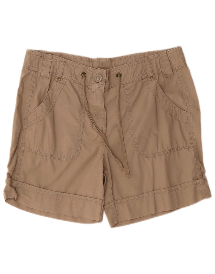 Marks & Spencer Womens Cargo Shorts UK 12 Medium W32 Khaki Cotton