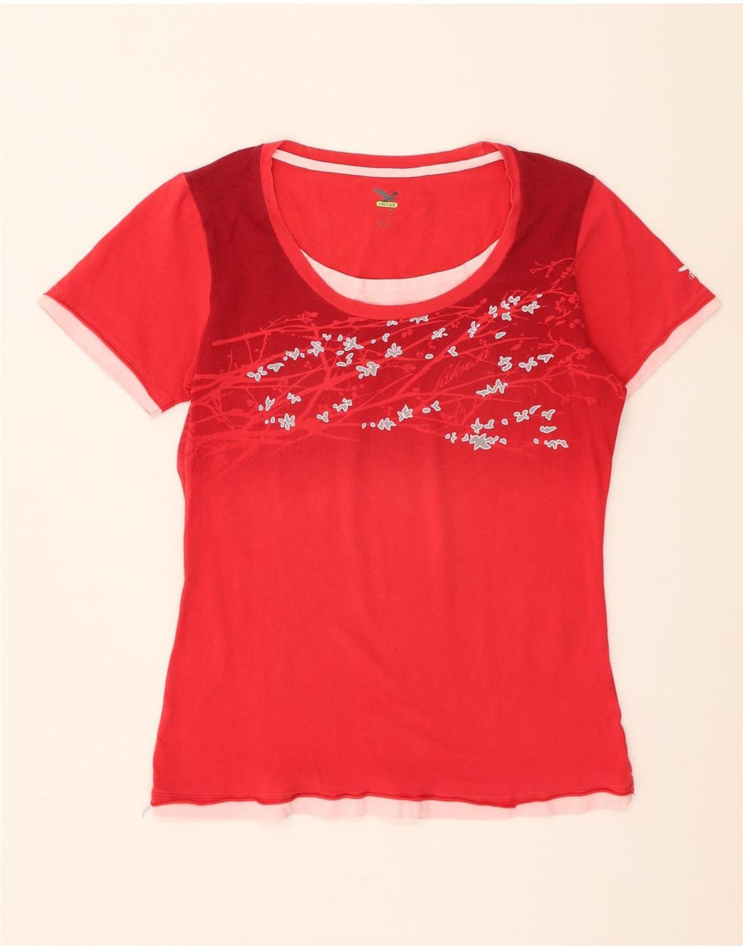 SALEWA Womens T-Shirt Top UK 14 Medium Red Floral