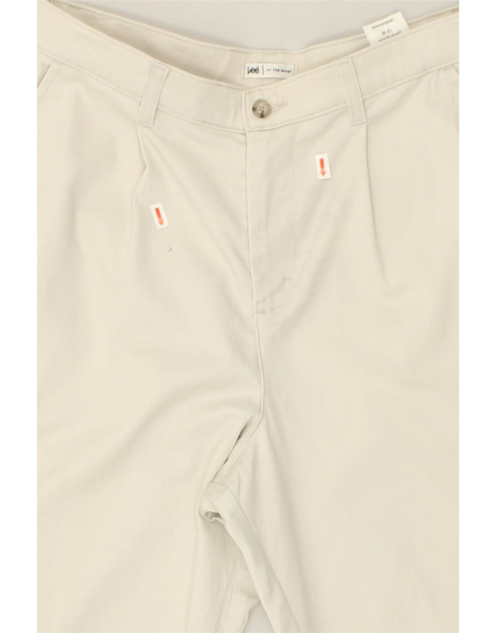 LEE Womens Straight Chino Trousers US 12 Large W32 L29 Beige Cotton | Vintage Lee | Thrift | Second-Hand Lee | Used Clothing | Messina Hembry 