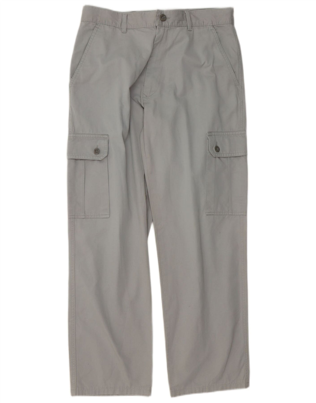 KEEGAN Herren gerade Cargohose IT 48 Medium W32 L30 Grau Baumwolle
