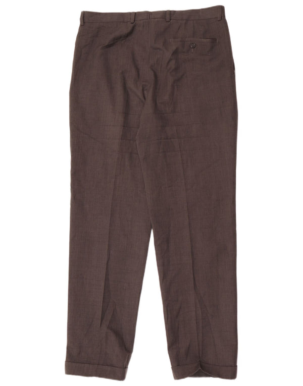 Pantaloni da abito con pegging da uomo Marks & Spencer W34 L33 poliestere grigio