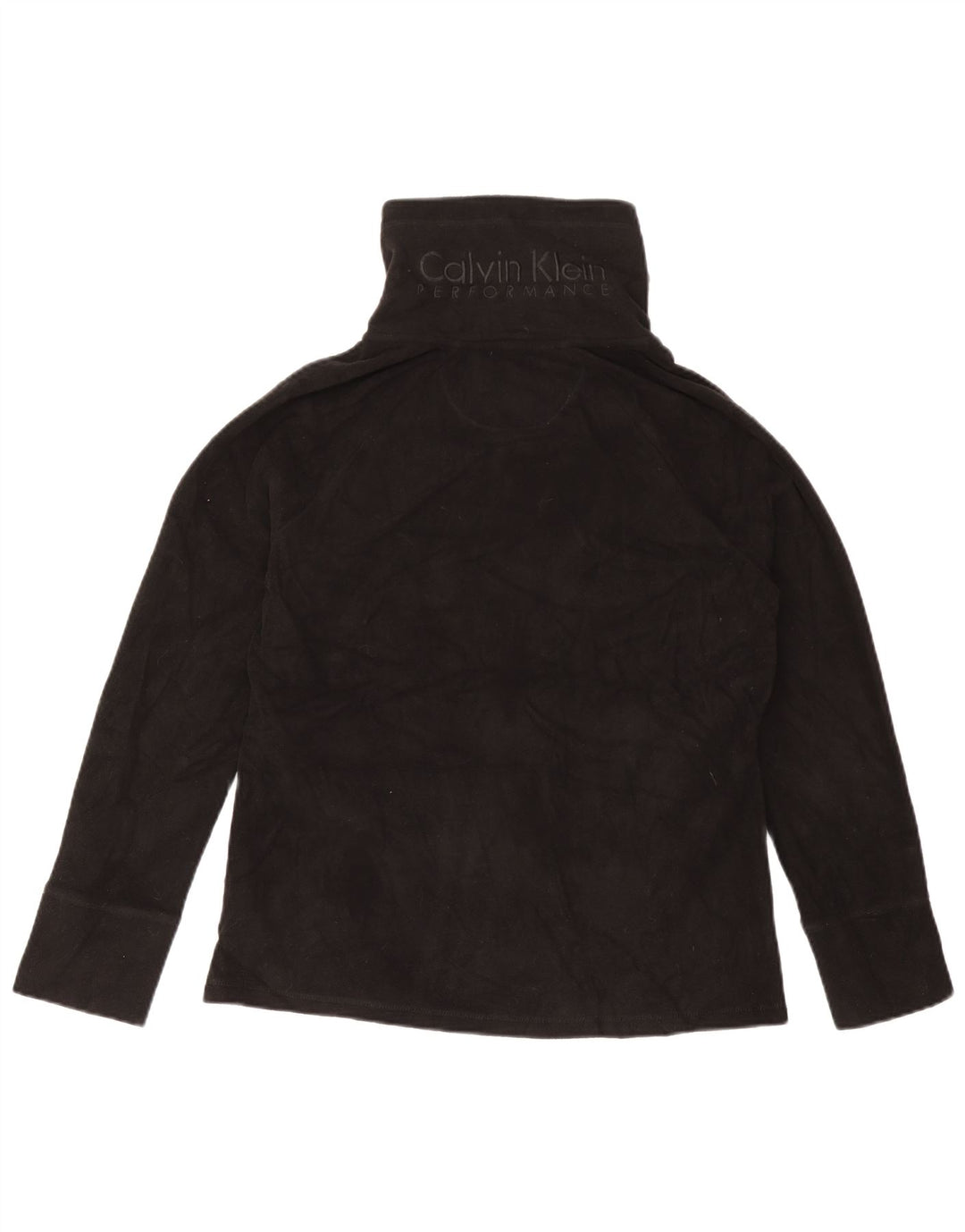 Calvin Klein Womens Graphic Fleece Jacket UK 16 Large Black Polyester
