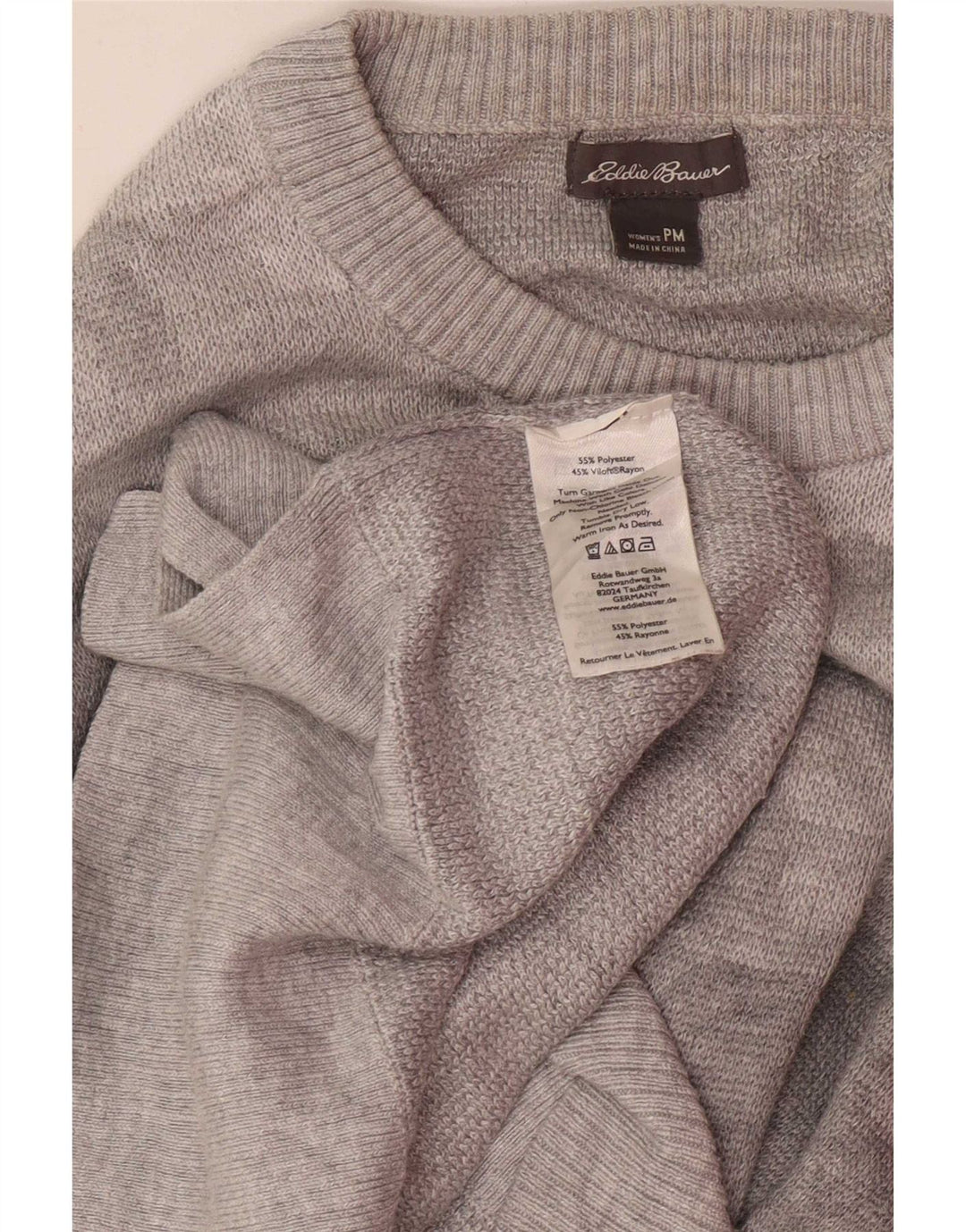 Eddie Bauer Damen Petite Rundhalspullover Pullover UK 14 Mittelgrau