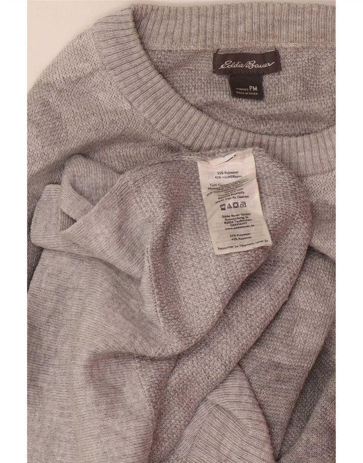 Eddie Bauer Damen Petite Rundhalspullover Pullover UK 14 Mittelgrau