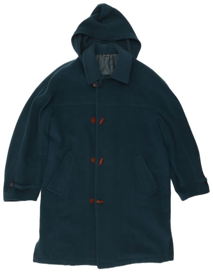 Pal Zileri Mens Hooded Duffle Coat IT 52 XL Blue Wool