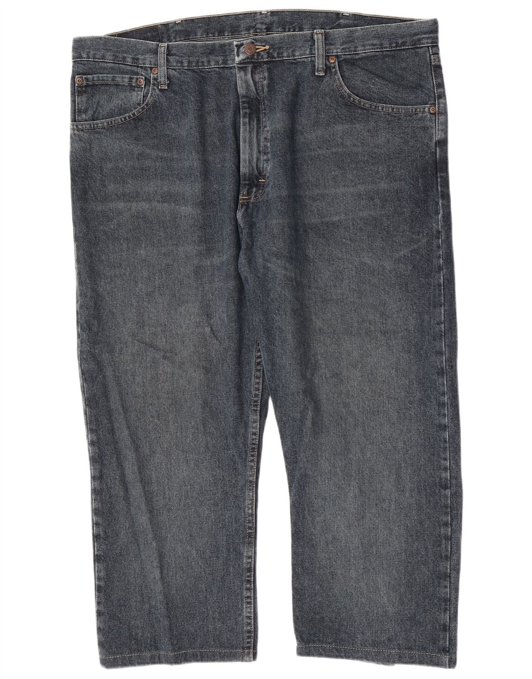 Wrangler Mens Straight Jeans W40 L23 Navy Blue Cotton