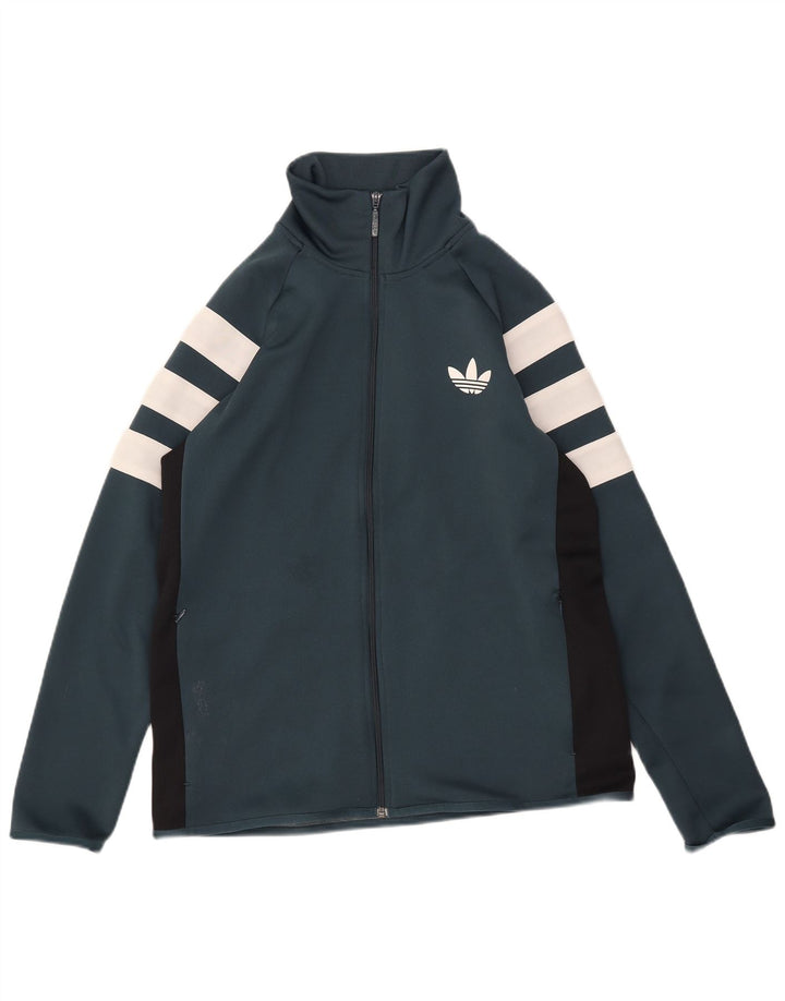 Adidas Veste de survêtement pour homme Large Vert Colorblock Polyester