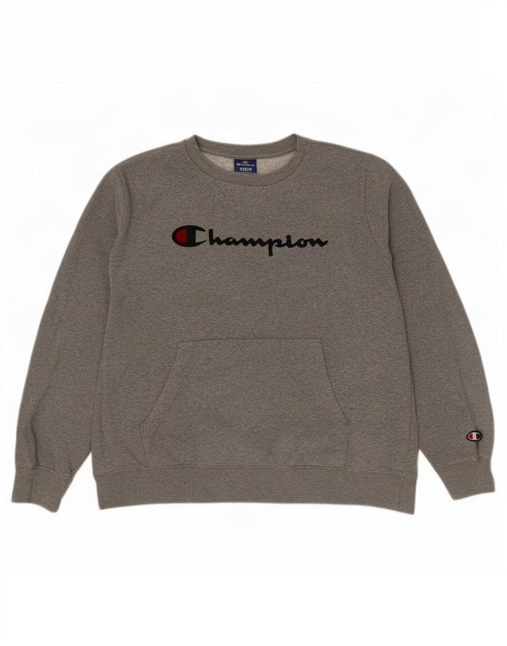 Champion Herren-Sweatshirt mit Grafik, mittelgrau gefleckt