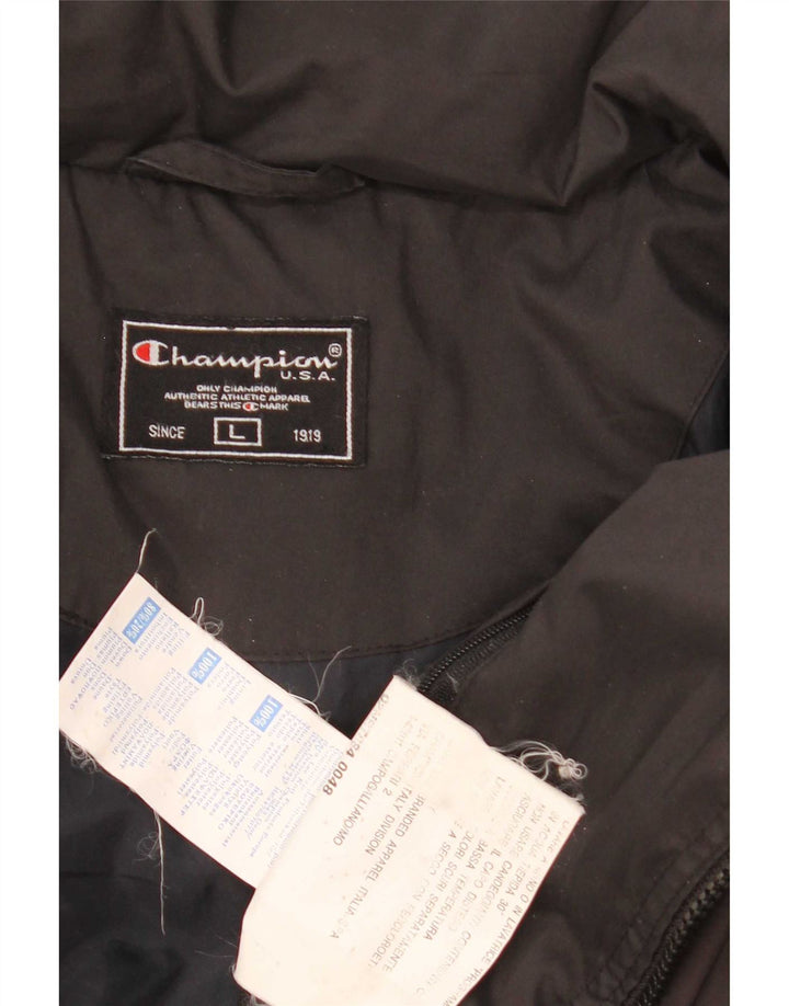 Champion Chaqueta acolchada para hombre UK 40 Large Poliéster negro