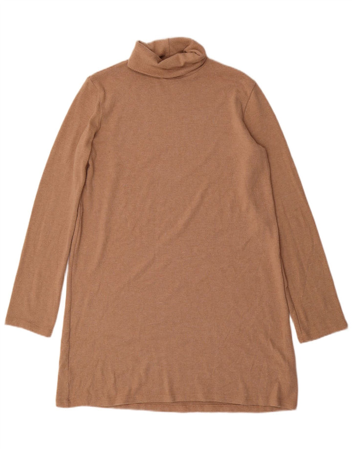 Zara Damen Pulloverkleid UK 14 Mittelbraunes Polyester