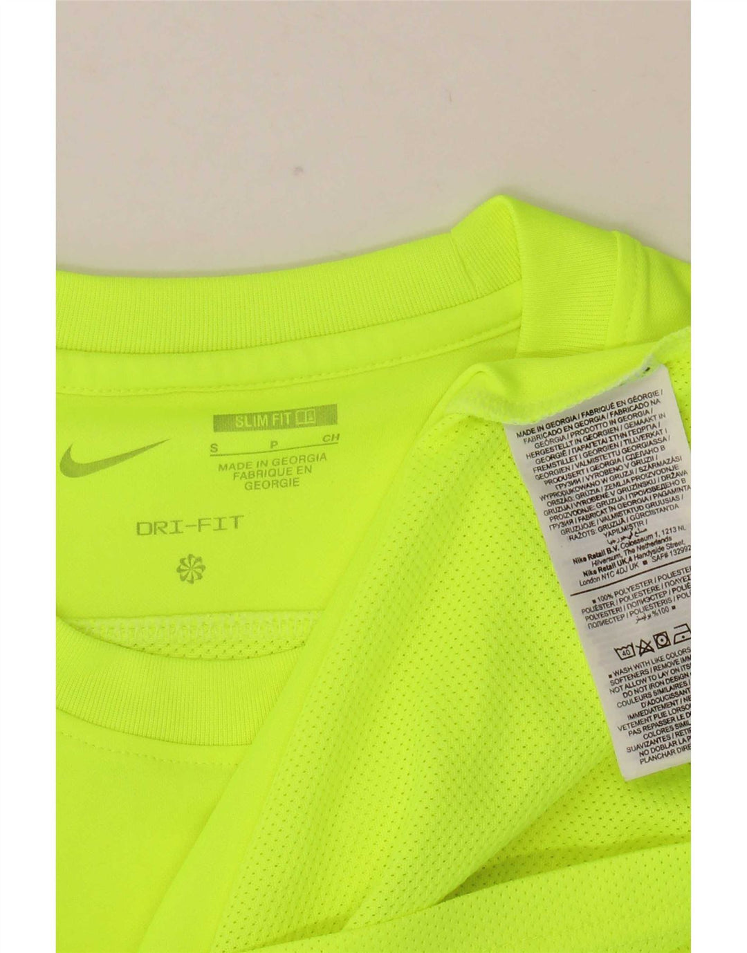 Nike Mens Dri Fit Slim Camiseta Top Pequeño Verde Poliéster
