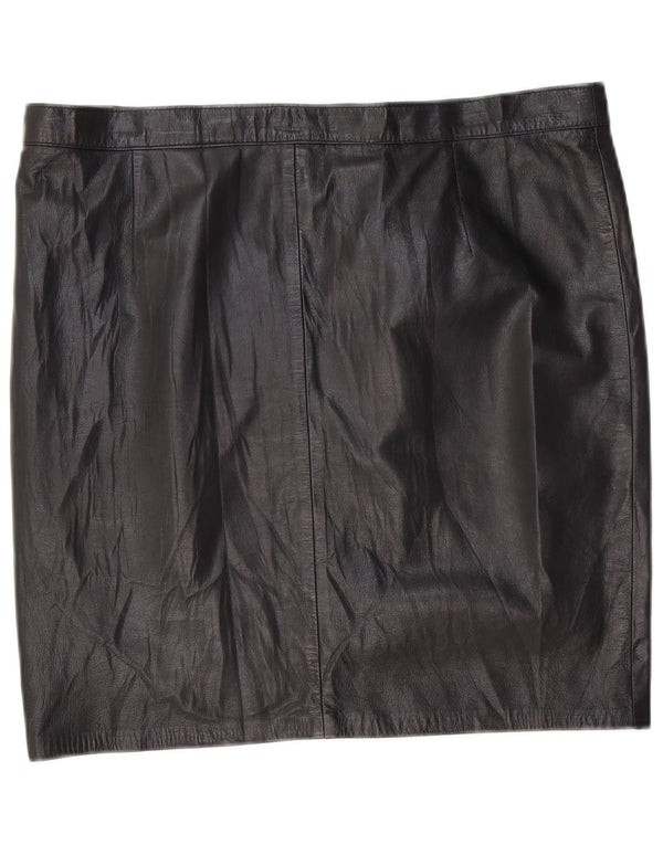 Lavorazione Artigiana Mini jupe en cuir femme W36 XL noir