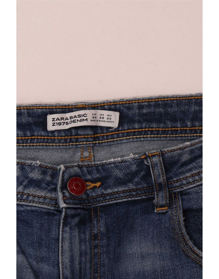 Pantaloncini di jeans da donna Zara EU 40 medi W30 blu floreale