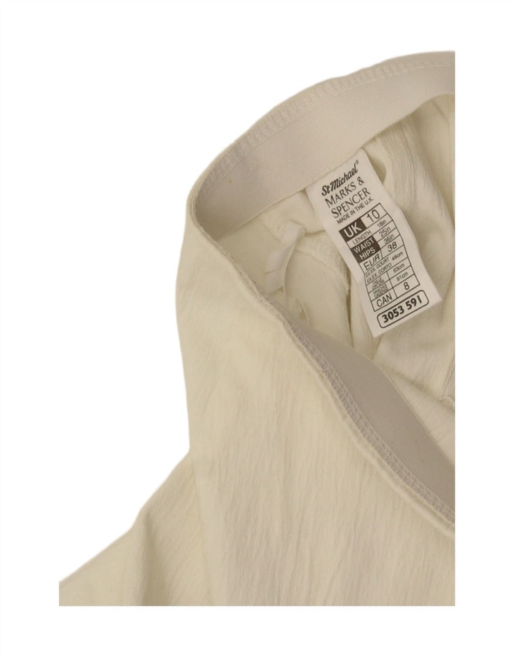 Marks & Spencer Damen Mini-Bleistiftrock UK 10 Small W25 Weiß Polyester