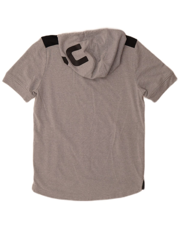 Under Armour Mens Graphic Short Sleeve Hoodie Jumper Small Grey Colourblock
