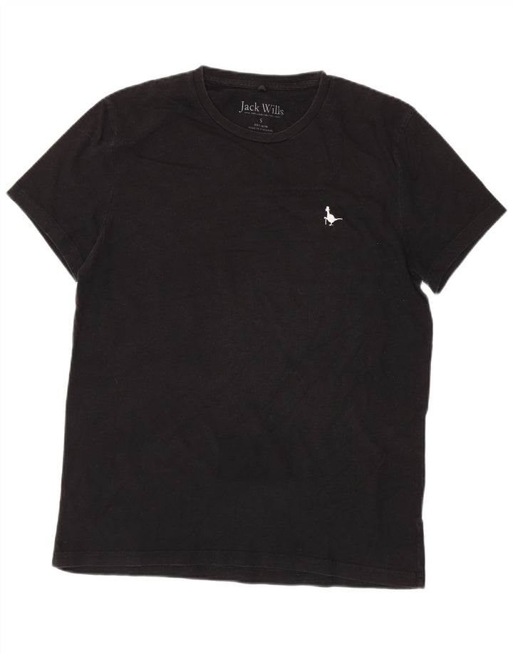 JACK WILLS Mens T-Shirt Top Small Black Cotton