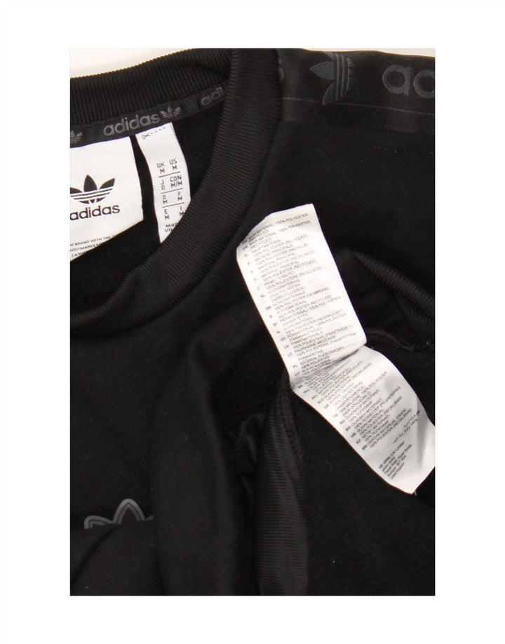 Adidas Mens Graphic Sweatshirt Jumper Medium Black Polyester