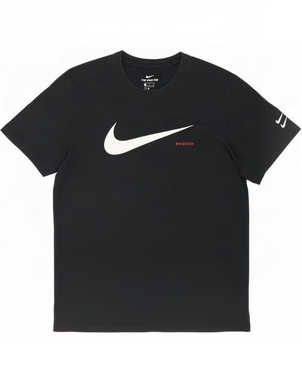 T-shirt grafica Nike Swoosh da uomo XL in cotone nero