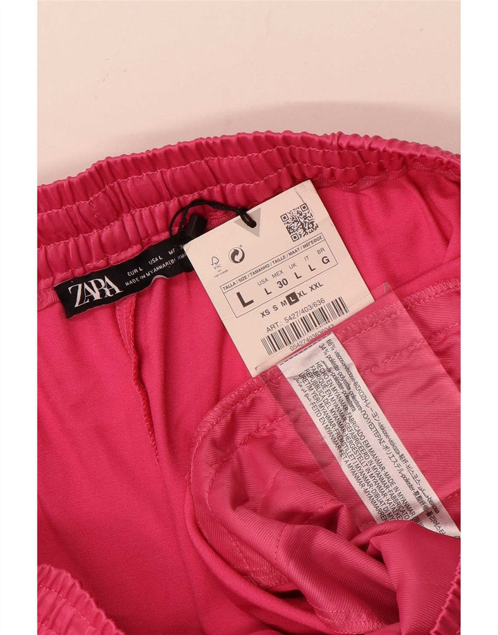 Zara Womens Sport Shorts Large W30 Pink Viscose