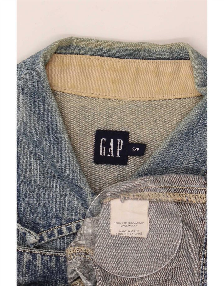 Gap Damen Crop Denim Jacke UK 10 Small Blaue Baumwolle
