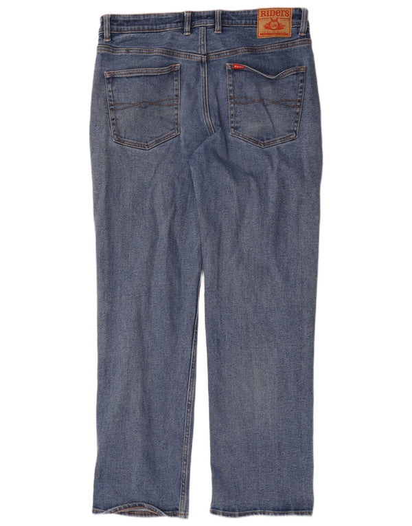 Lee Mens Riders Straight Jeans W36 L30 Azul Algodão