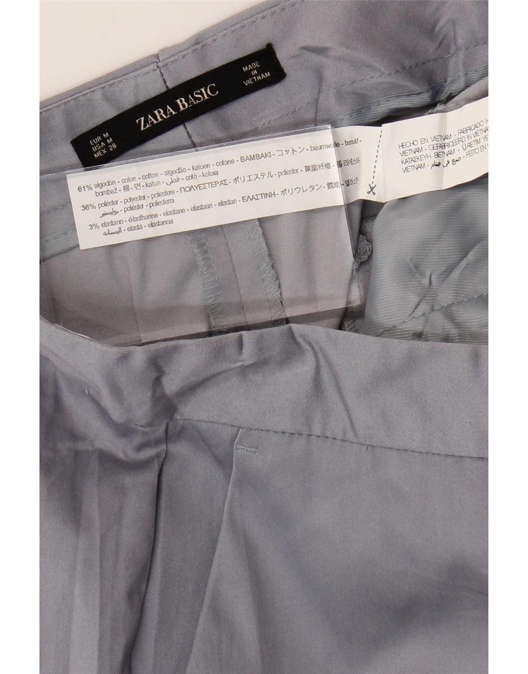 Zara Womens Straight Chino Trousers Medium W28 L26 Grey Cotton