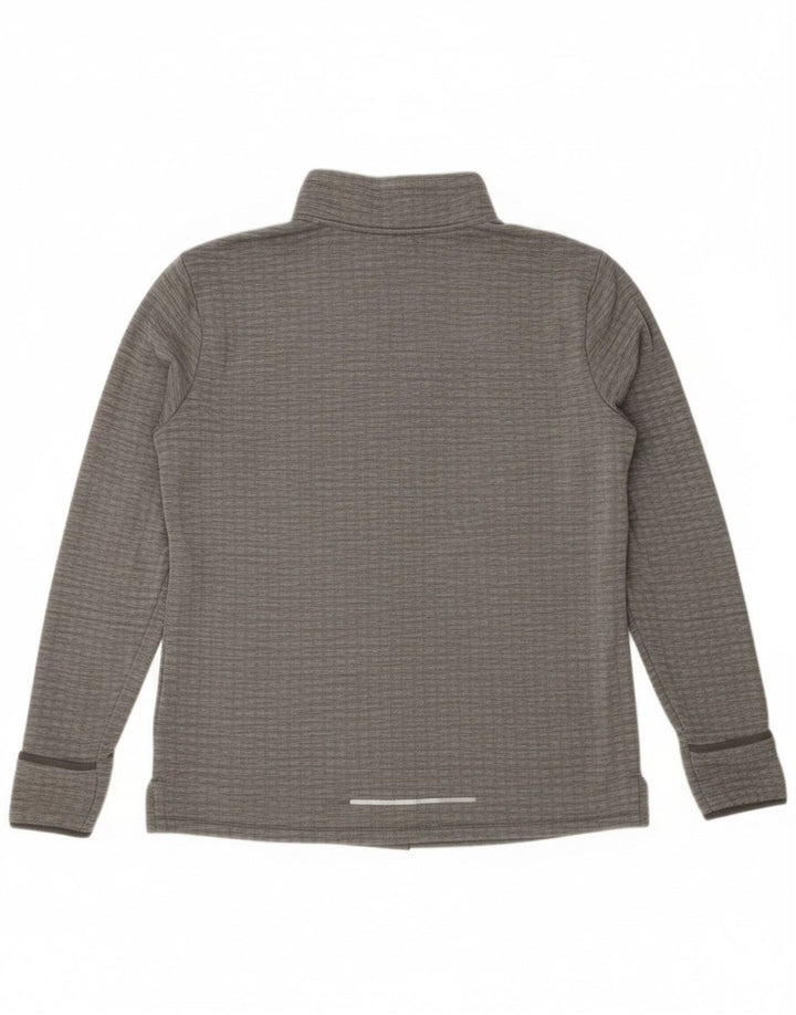 Nike Pullover med lynlås til mænd til mænd, træningsdragt, stor grå flækket polyester