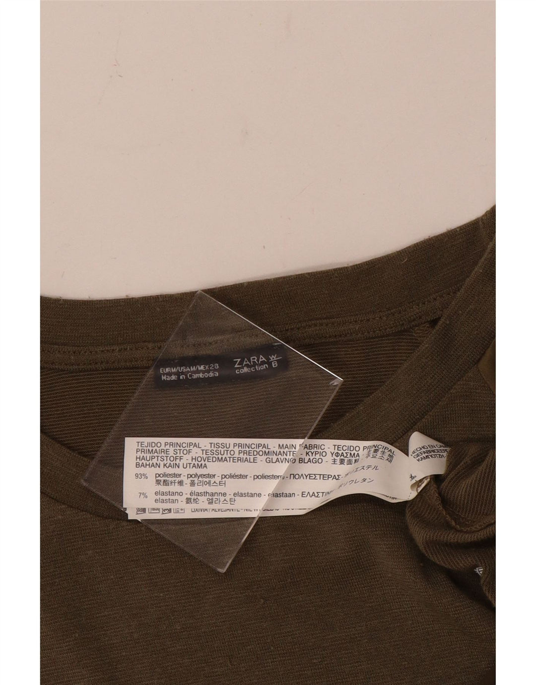 Zara Dame Asymmetrisk Tunika Top UK 14 Medium Grøn Polyester