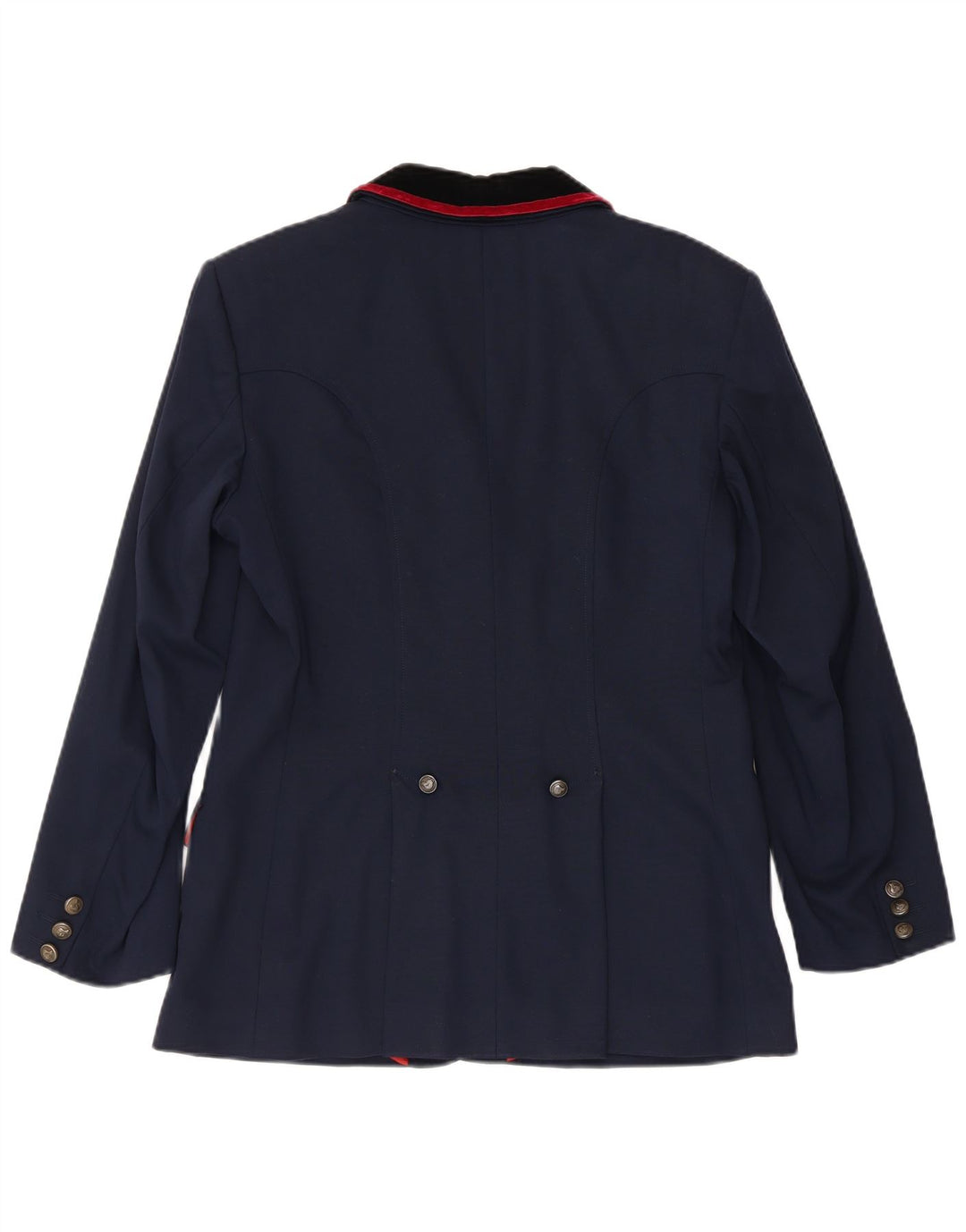 Vintage Womens Riding 4 Button Blazer Jacket IT 42 Medium Navy Blue Wool