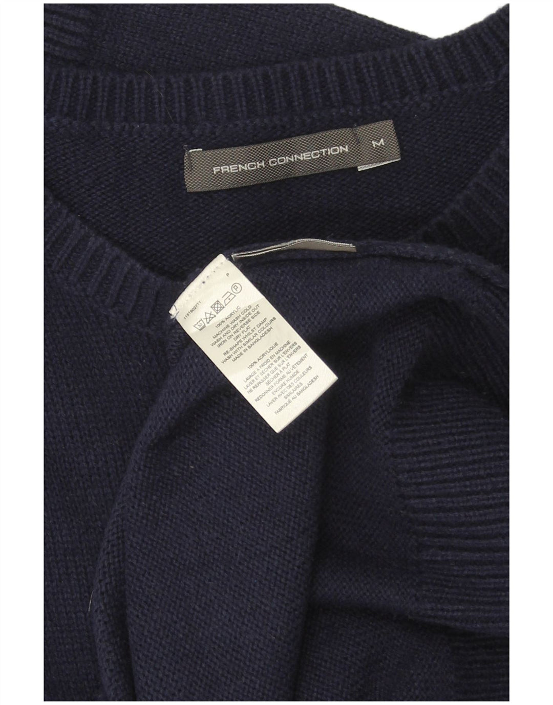 FRANSK FORBINDELSE Herre Crew Neck Jumper Sweater Medium Navy Blue Fair Isle