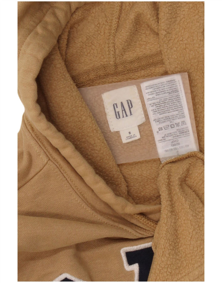 Gap Mens Graphic Hoodie Jumper Small Beige Cotton
