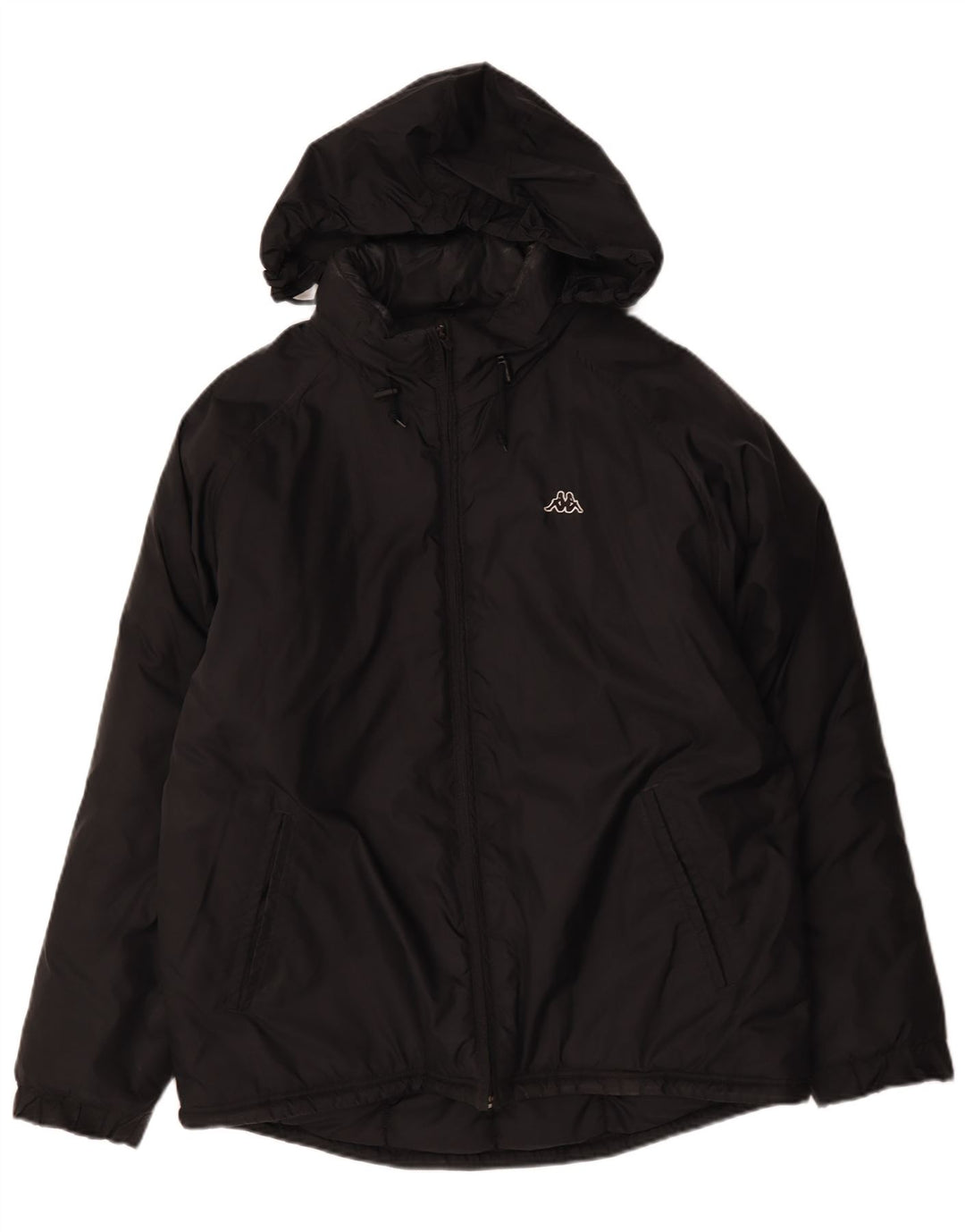 Kappa Mens Hooded Padded Jacket UK 40 Large Black Polyamide
