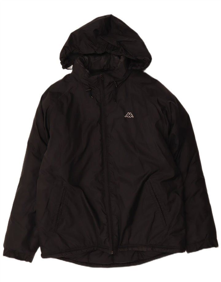 Kappa Mens Hooded Padded Jacket UK 40 Large Black Polyamide