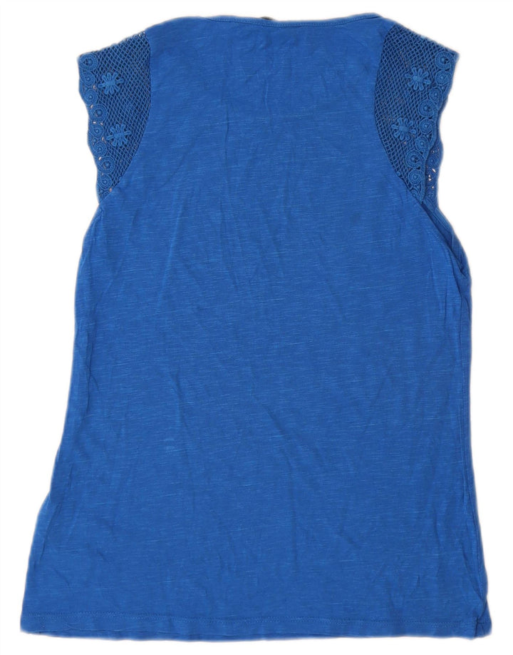 Ralph Lauren Womens Vest Top UK 10 Small Blue Cotton