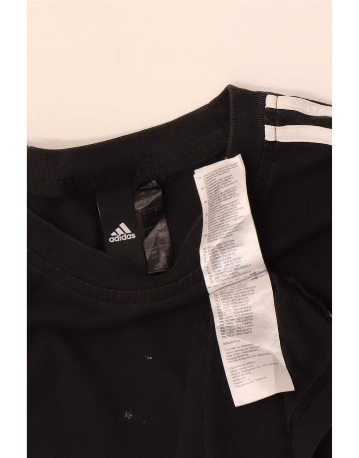 Adidas Mens T-Shirt Top Large Black Cotton