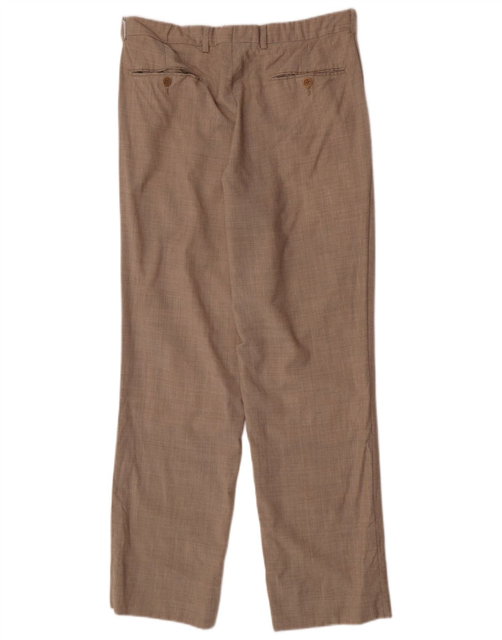 Vintage Mens Straight Suit Trousers W32 L30 Beige