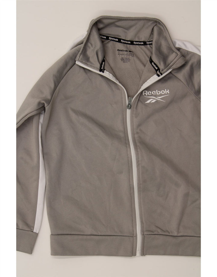 REEBOK Boys Tracksuit Top Jacket 11-12 Years Grey Colourblock Vintage Reebok and Second-Hand Reebok from Messina Hembry 