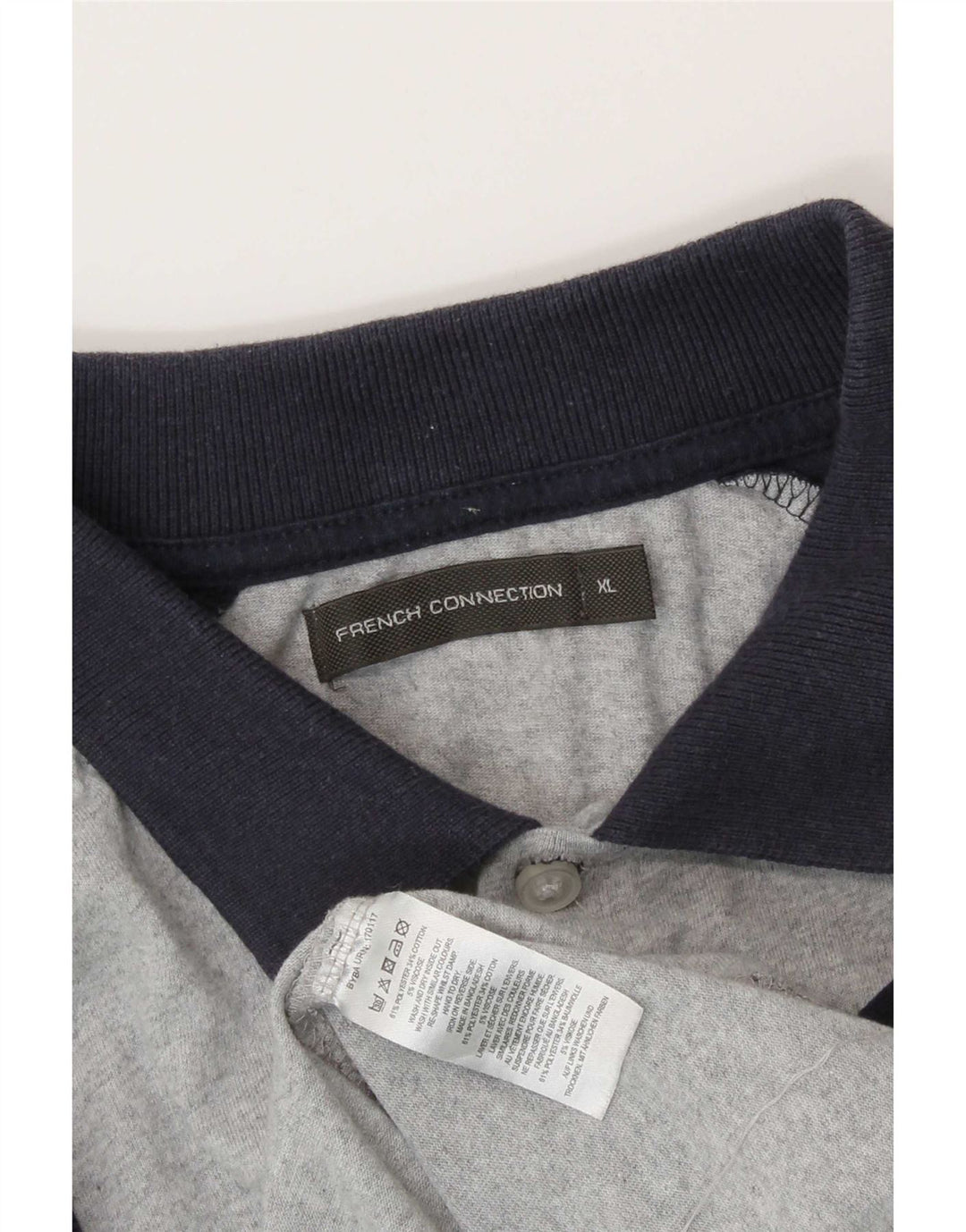 French Connection Mens Polo Shirt XL Grey Colourblock Polyester