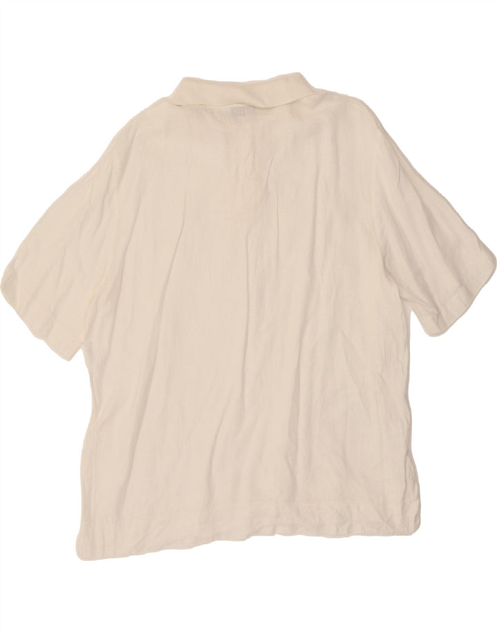 HIRSCH Womens Short Sleeve Pullover Shirt UK 20 2XL White Vintage Hirsch and Second-Hand Hirsch from Messina Hembry 