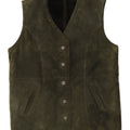 Vintage Womens Suede Gilet UK 14 Large Khaki