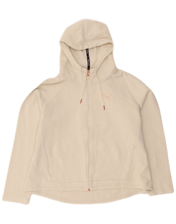 Puma hættetrøje med lynlås til kvinder UK 18 XL Off White Bomuld
