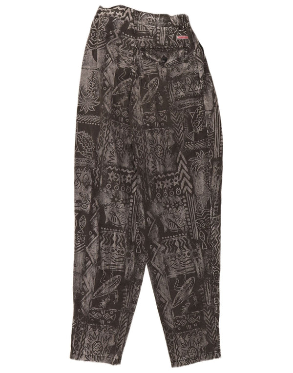 Pantaloni conici pentru femei vintage cu model abstract L24 L30 gri