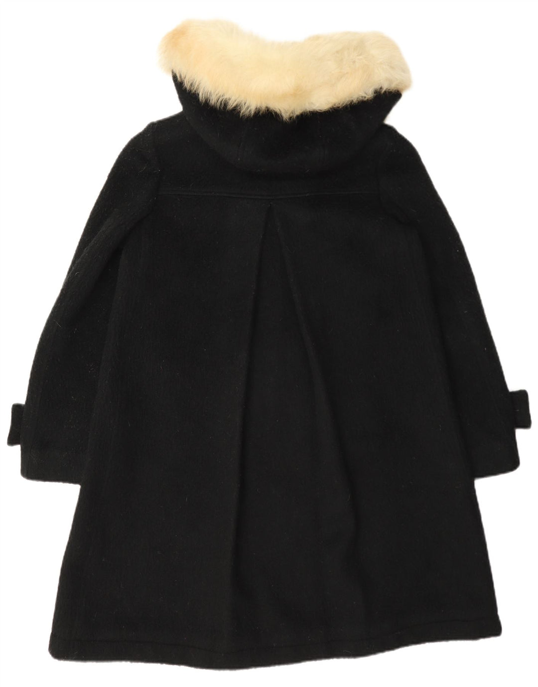 Vintage Dame Hooded Duffel Coat UK 10 Small Black Wool