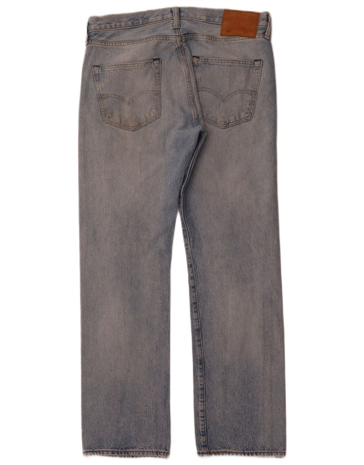 LEVI'S Mens 501 Straight Jeans W32 L30 Blue Cotton