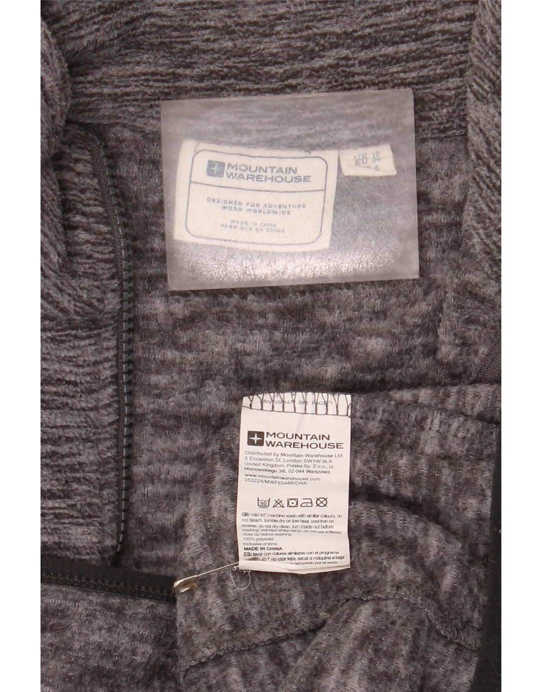 Mountain Warehouse Womens Oversized Fleece Jacket UK 10 Small Grey Flecked