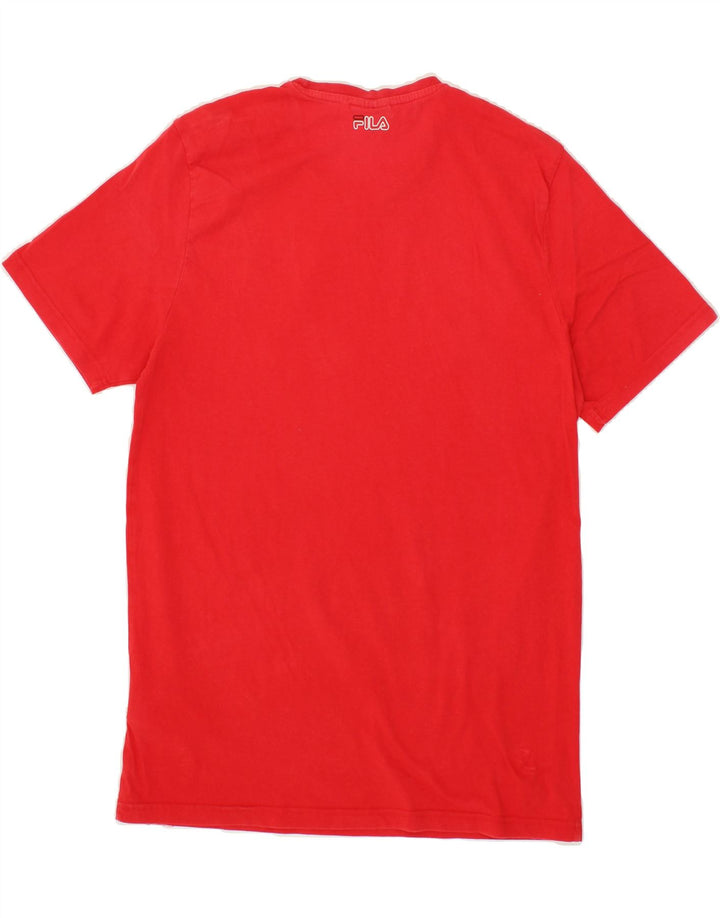 FILA Mens Graphic T-Shirt Top Small Red Cotton Vintage Fila and Second-Hand Fila from Messina Hembry 