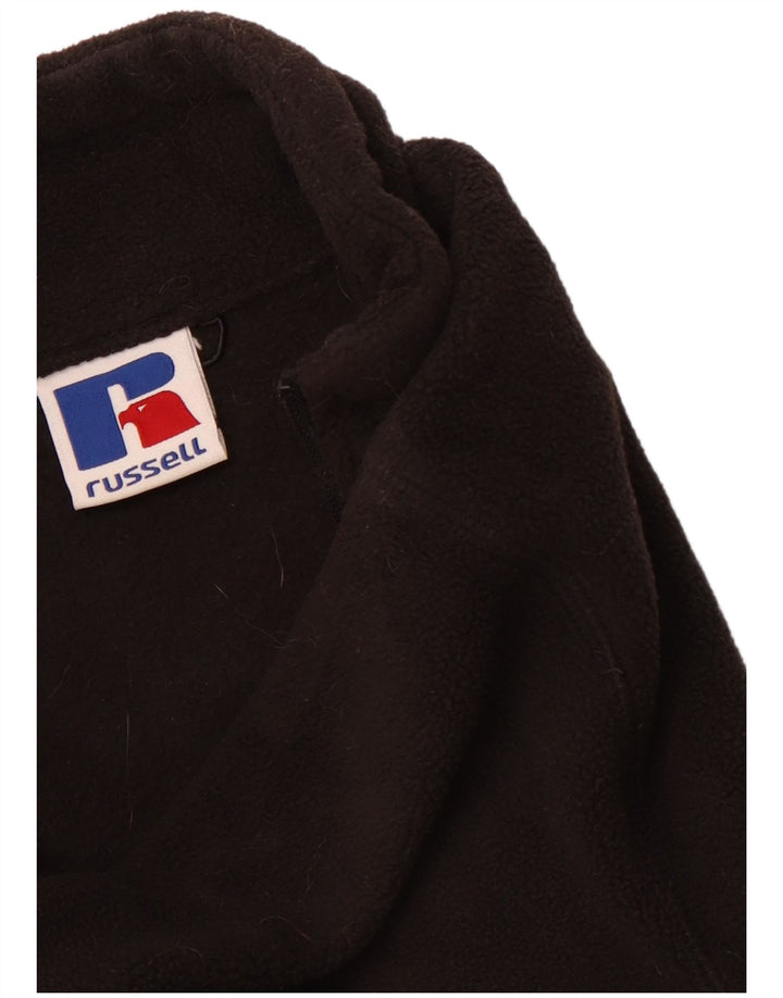 RUSSELL ATHLETIC Womens Fleece Jacket UK 12 Medium Black
