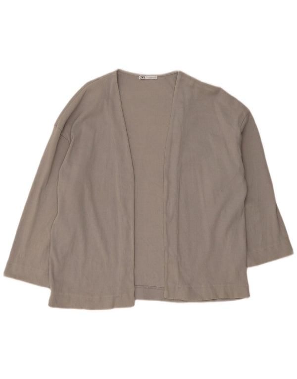 Pulover cardigan deschis supradimensionat pentru femei Zara UK 10, gri mic