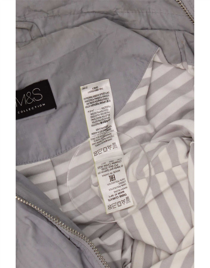 Marks & Spencer Chaqueta utilitaria con capucha para mujer UK 40 XL Poliéster gris