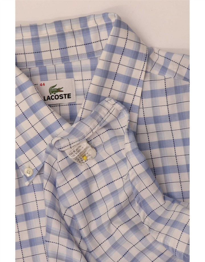 Camisa masculina Lacoste tamanho 44 XL algodão xadrez azul